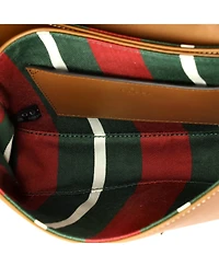 Pre-Owned Gucci Mini Gg Emblem Flap Crossbody Bag Gg Coated Canvas