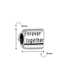 Bling Jewelry Valentine Lover Words Forever Together Charm Bead For .925 Sterling Silver Fits European Bracelet