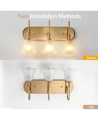Tribesigns 3-Light Bathroom Light Fixtures, Modern Wall Lights with Clear Glass Shades, Bathroom Vanity Wall Sconce Lamp