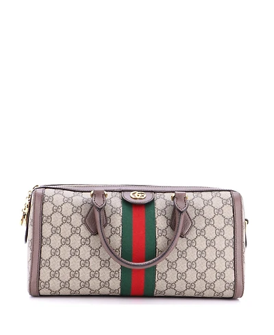 Pre-Owned Gucci Medium Ophidia Boston Bag Gg Coated Canvas