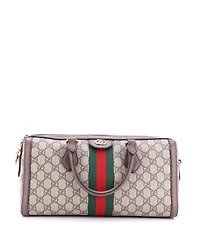 Pre-Owned Gucci Medium Ophidia Boston Bag Gg Coated Canvas