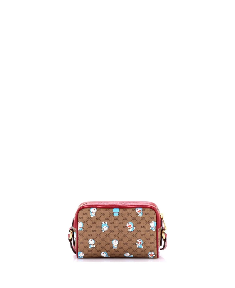 Pre-Owned Gucci Mini Doraemon Crossbody Bag Printed Gg Coated Canvas