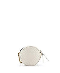 Pre-Owned Gucci Mini Gg Marmont Round Shoulder Bag Matelasse Leather