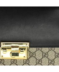 Pre-Owned Gucci Medium Padlock Top Handle Bag Gg Coated Canvas and Leather