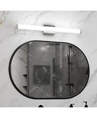 Busdays 33 Inch Brushed Nickel Square Led Bathroom Vanity Light 18W 6000K Wall Bar Fixture Over Mirror