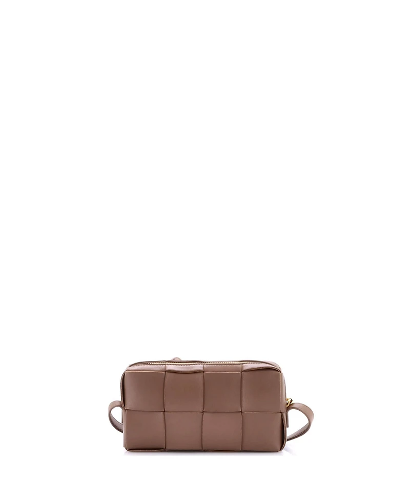 Pre-Owned Bottega Veneta Small Brick Cassette Shoulder Bag Maxi Intrecciato Leather