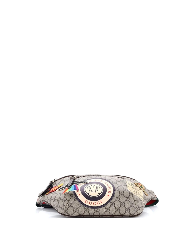Pre-Owned Gucci Courrier Zip Belt Bag Gg Coated Canvas with Applique