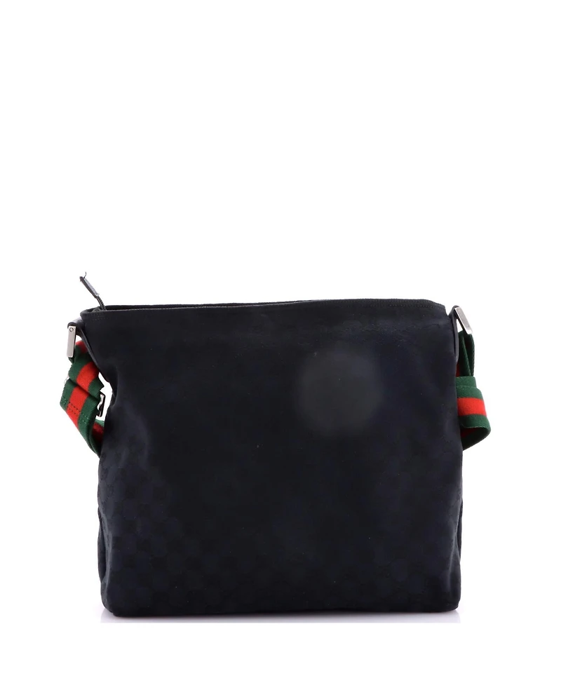 Pre-Owned Gucci Medium Front Pocket Web Messenger Gg Canvas