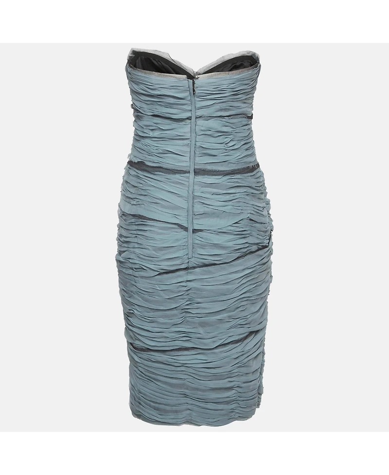 Pre-Owned Dolce & Gabbana Women's Pre-Owned Dolce and Gabbana Silk Ruched Strapless Dress