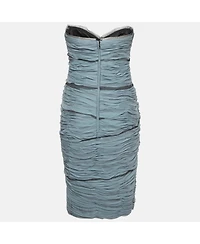 Pre-Owned Dolce & Gabbana Women's Pre-Owned Dolce and Gabbana Silk Ruched Strapless Dress