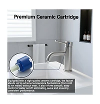Phying Single Handle Bathroom Faucet Lavatory Faucet Stainless Steel Single Hole-T10