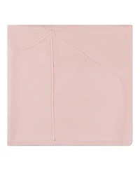 MeMoi Baby Girls 100% Cotton Fine-Gauge Knit Blanket with Tonal Knit Bow