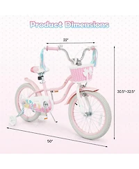 Gymax Kids Bike Toddler Bicycle with Training Wheels Hand and Coaster Brakes
