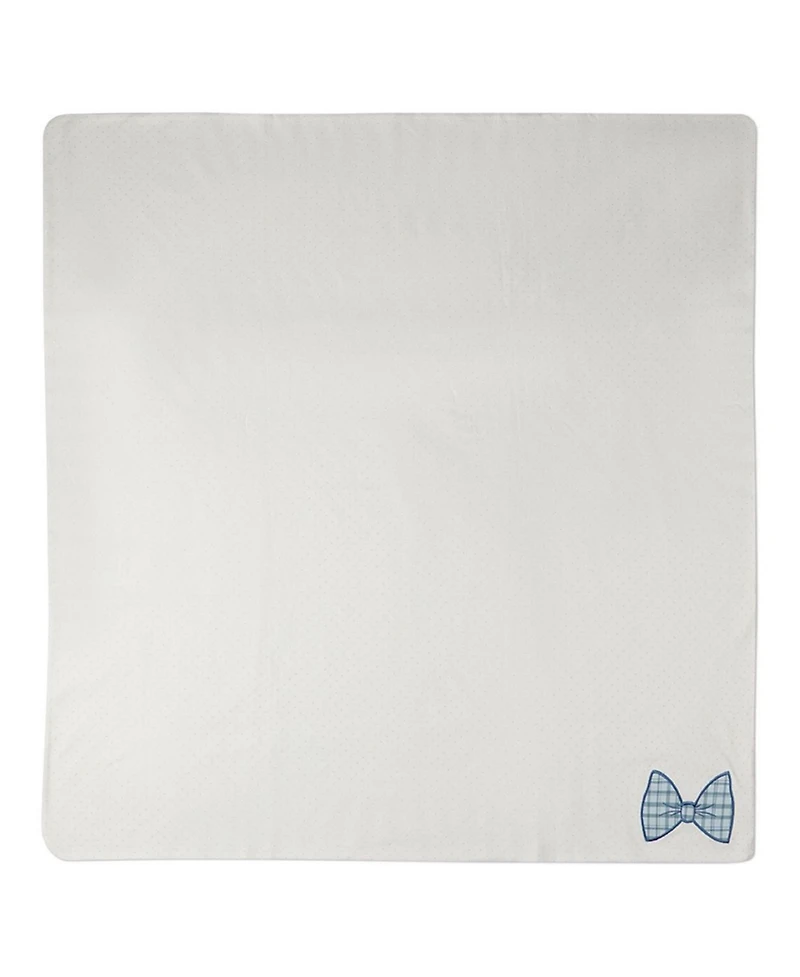 MeMoi Baby Boys "Put A Bow On It" 100% Cotton Embroidered Swaddle Blanket