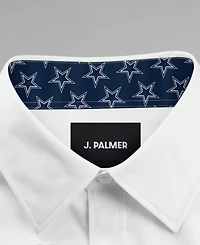 J. Palmer Men's White Dallas Cowboys Man-In-Motion Long Sleeve Button-Up Dress Shirt