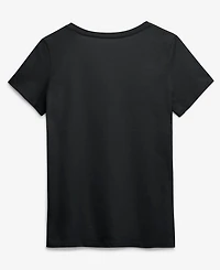 Logo Athletic Women's Black Philadelphia Eagles Primary V-Neck T-Shirt