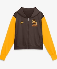 Nike Women's Brown/Gold San Diego Padres Cooperstown Collection Cropped Full-Zip Hoodie