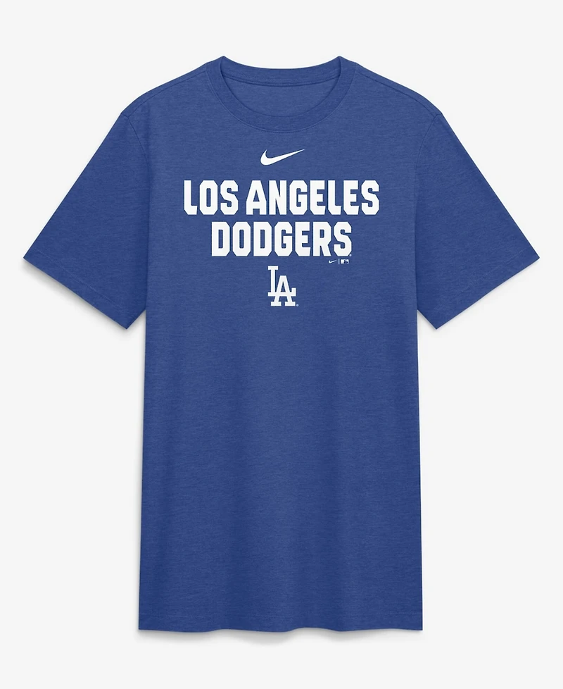 Nike Men's Heather Royal Los Angeles Dodgers Stacked Tri-Blend T-Shirt