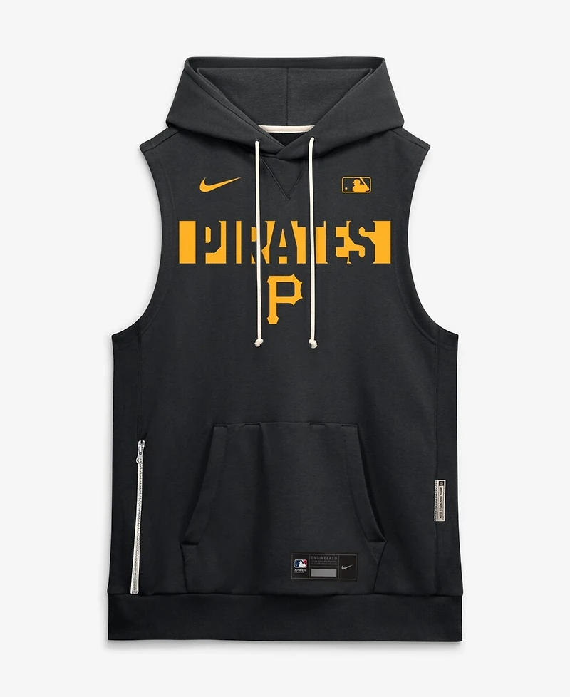 Nike Men's Black Pittsburgh Pirates Authentic Collection Standard Issue Dri-fit Sleeveless Hoodie
