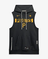 Nike Men's Black Pittsburgh Pirates Authentic Collection Standard Issue Dri-fit Sleeveless Hoodie