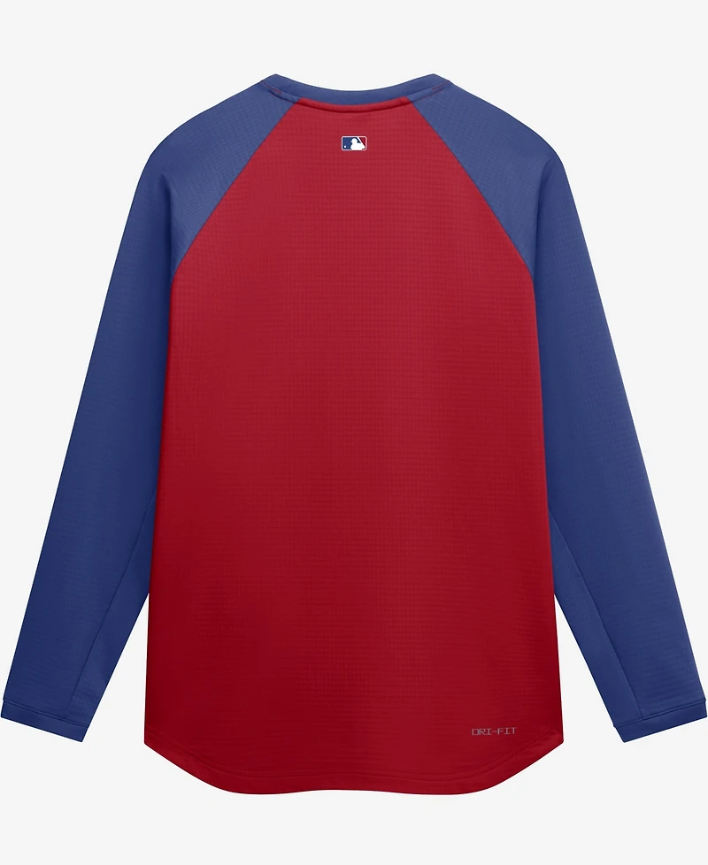 Nike Men's Red Chicago Cubs Authentic Collection Raglan Dri-fit Sweatshirt