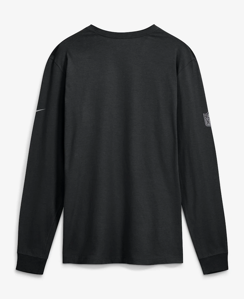 Nike Men's Black Philadelphia Eagles Sideline Bold Arch Star Dri-fit Long Sleeve T-Shirt