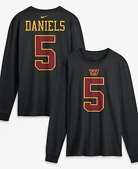 Nike Men's Jayden Daniels Black Washington Commanders Name Number Long Sleeve T-Shirt