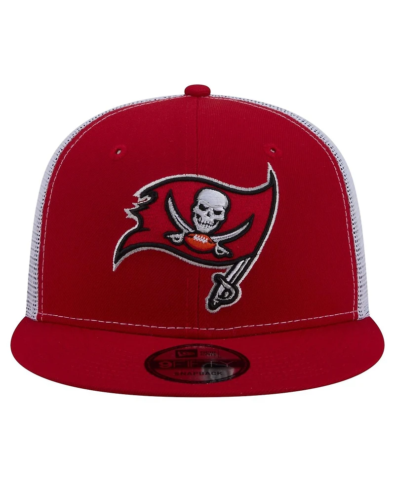 New Era Men's Red Tampa Bay Buccaneers Core Team 9FIFTY Trucker Snapback Hat