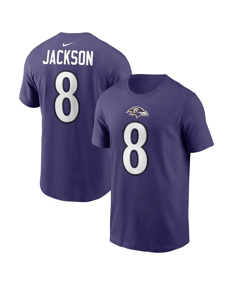 Nike Men's Lamar Jackson Purple Baltimore Ravens Name Number T-Shirt
