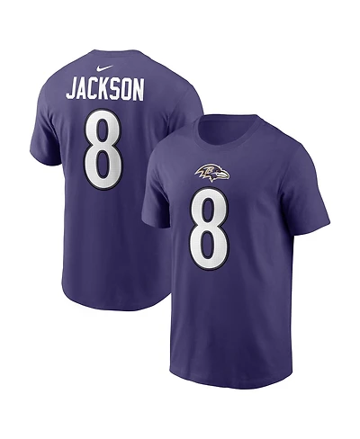 Nike Men's Lamar Jackson Purple Baltimore Ravens Name Number T-Shirt