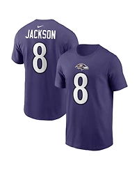 Nike Men's Lamar Jackson Purple Baltimore Ravens Name Number T-Shirt