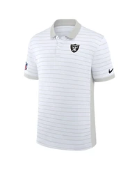 Nike Men's White Las Vegas Raiders Sideline Victory Stripe Dri-fit Polo Shirt