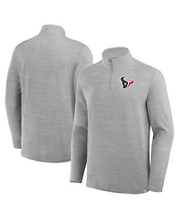 Fanatics Men's Heather Gray Houston Texans Clutch Quarter-Zip Pullover