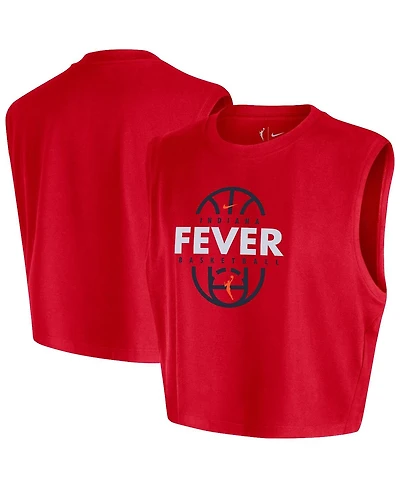 Nike Women's Red Indiana Fever 2026 Authentic On-Court Sleeveless Cropped T-Shirt
