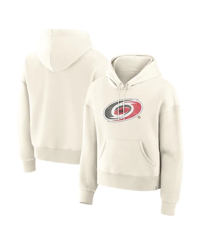 Fanatics Women's Cream Carolina Hurricanes Distressed Logo Hoodie