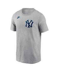 Nike Men's Derek Jeter Heather Gray New York Yankees Cooperstown Collection Name Number T-Shirt