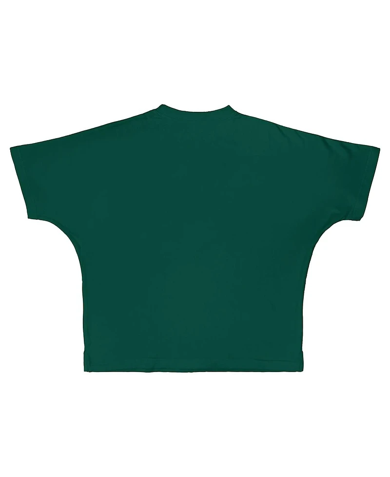 Pressbox Women's Green Miami Hurricanes Flannigan Oversized T-Shirt