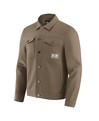 Fanatics Men's Tan New York Jets Trucker Full-Button Jacket