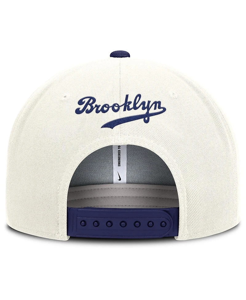Nike Men's Cream/Royal Brooklyn Dodgers Cooperstown Pro Dri-fit Snapback Hat