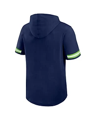 Fanatics Men's College Navy Seattle Seahawks Optimal Play Short Sleeve Hooded T-Shirt