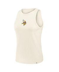 Fanatics Women's Cream Minnesota Vikings Star Play Tri-Blend Ribbed Tank Top