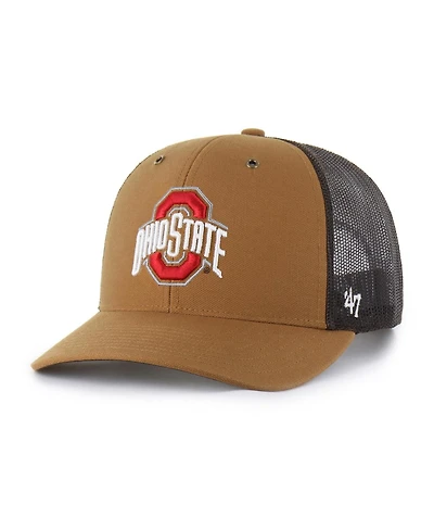 '47 Brand X Carhartt Men's and Women's Brown Ohio State Buckeyes Trucker Adjustable Hat