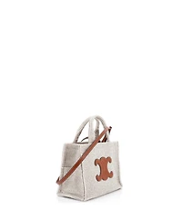 Pre-Owned Celine Small Cabas Thais Tote Triomphe Striped Textile