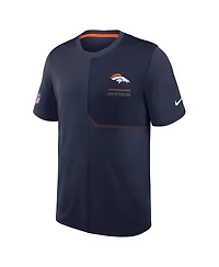 Nike Men's Navy Denver Broncos Sideline Uv Dri-fit Coaches Shirt