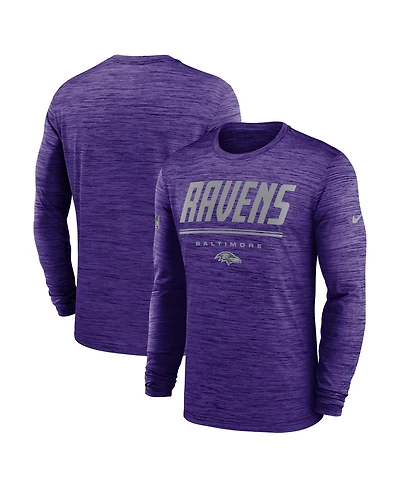 Nike Men's Purple Baltimore Ravens Sideline Offensive Transition Velocity Dri-fit Long Sleeve T-Shirt