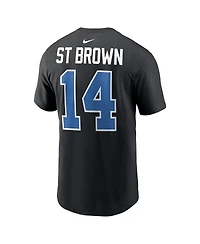 Nike Men's Amon-Ra St. Brown Black Detroit Lions Carbon Name Number T-Shirt