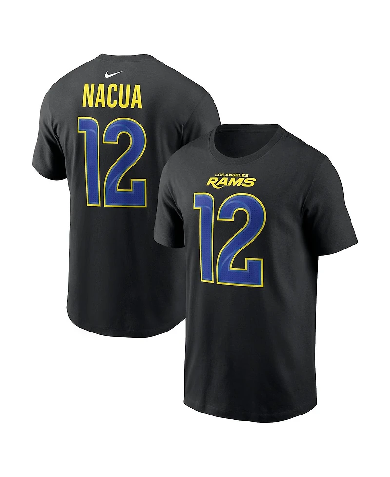 Nike Men's Puka Nacua Black Los Angeles Rams Carbon Name Number T-Shirt