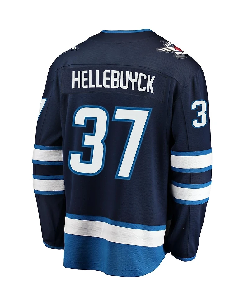 Fanatics Men's Connor Hellebuyck Navy Winnipeg Jets Breakaway Replica Jersey