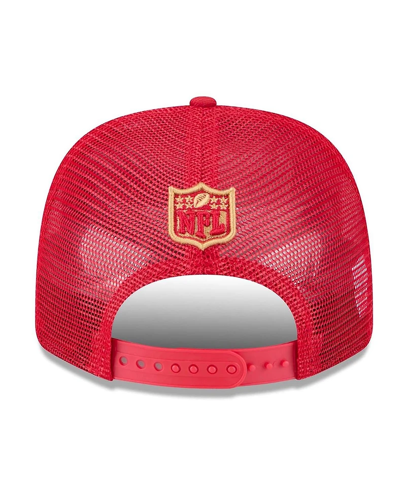 New Era Men's Scarlet San Francisco 49ers 80th Anniversary Side Patch 9SEVENTY Trucker Adjustable Hat