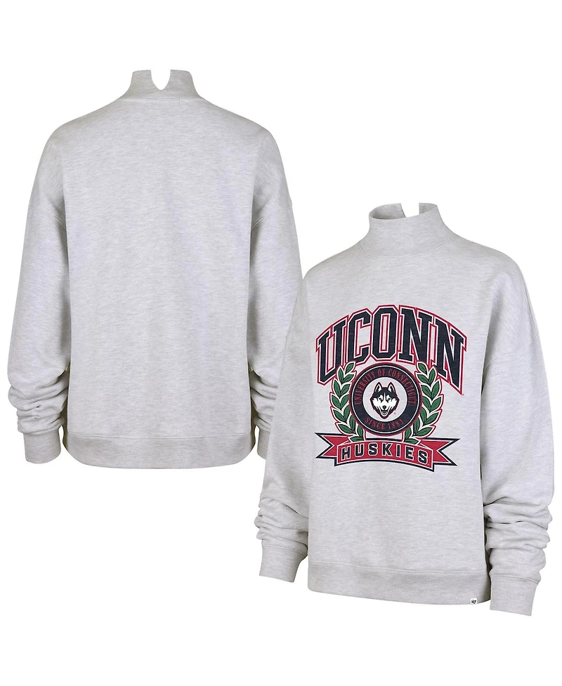 '47 Brand Women's Gray UConn Huskies Laurel Arch Mock Neck Sweatshirt